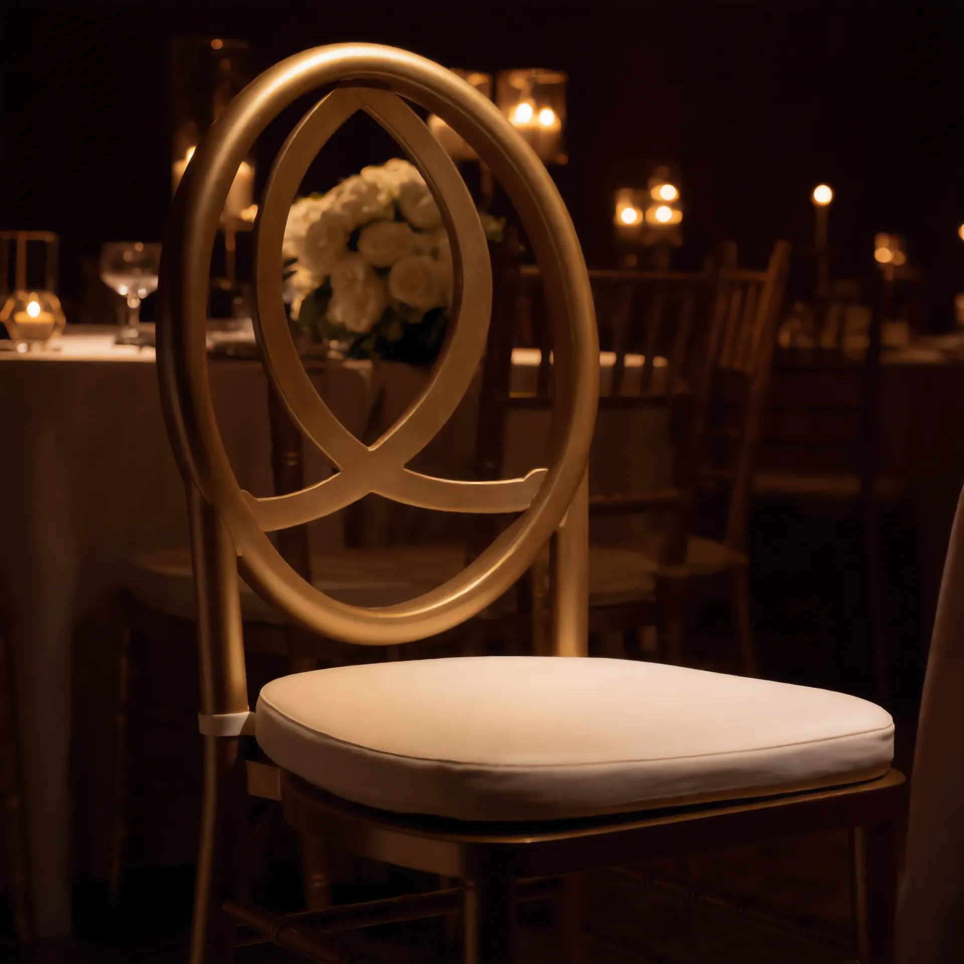 Infinity Stuhl gold-weiß mieten – glamouröse Hochzeit Neusiedler See